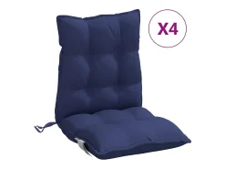 Clicnbuy Ropa De Casa-Cojines para silla respaldo bajo 4 unidades tela Oxford marino Azul