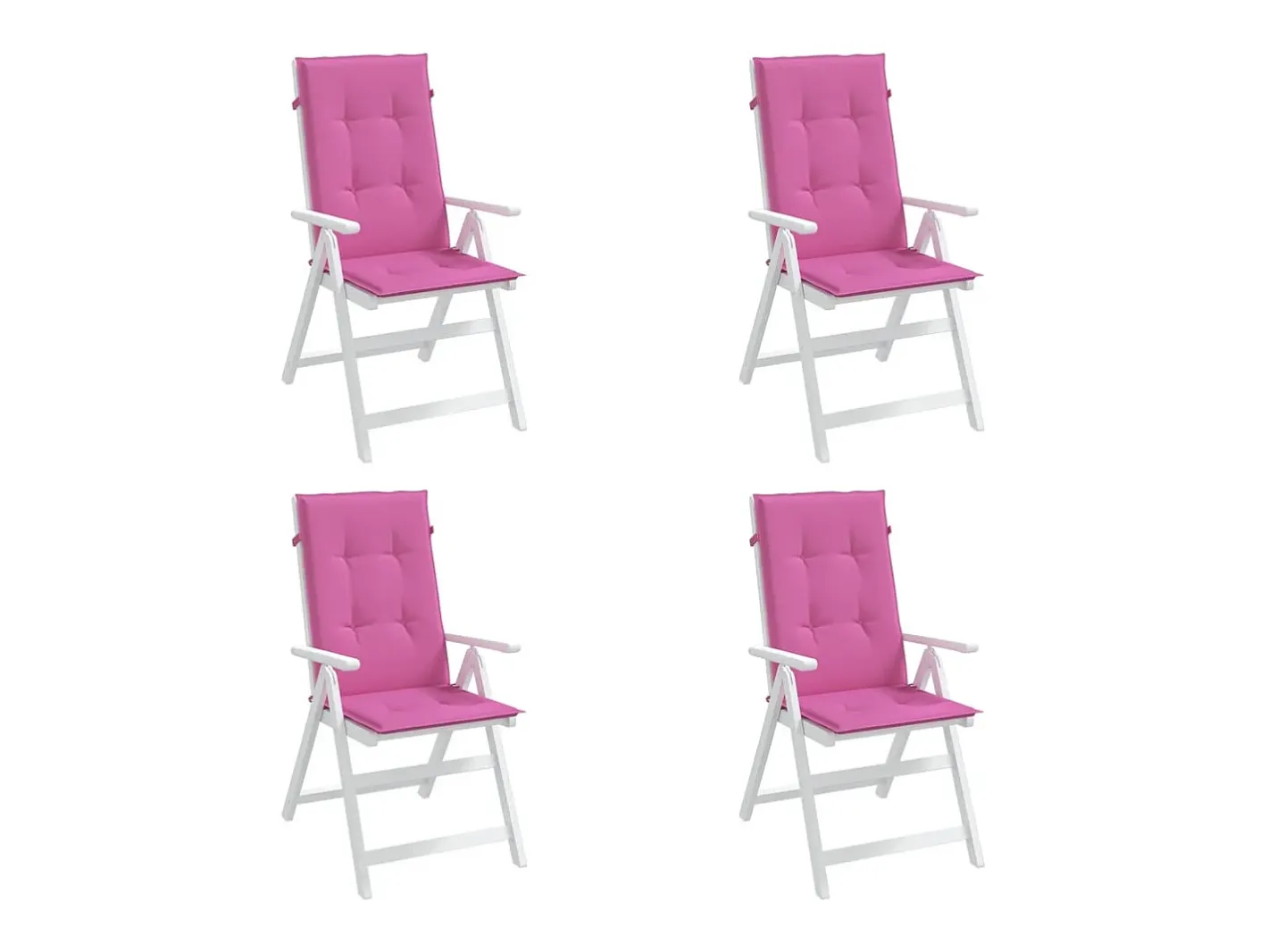 Clicnbuy Cojines para sillas con respaldo alto 4 unidades tela Rosa