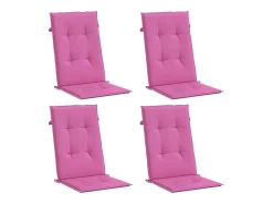 Clicnbuy Cojines para sillas con respaldo alto 4 unidades tela Rosa
