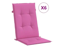 Clicnbuy Ropa De Casa-Cojines para sillas con respaldo alto 6 unidades tela Rosa