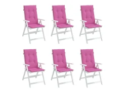 Clicnbuy Ropa De Casa-Cojines para sillas con respaldo alto 6 unidades tela Rosa