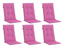 Clicnbuy Ropa De Casa-Cojines para sillas con respaldo alto 6 unidades tela Rosa