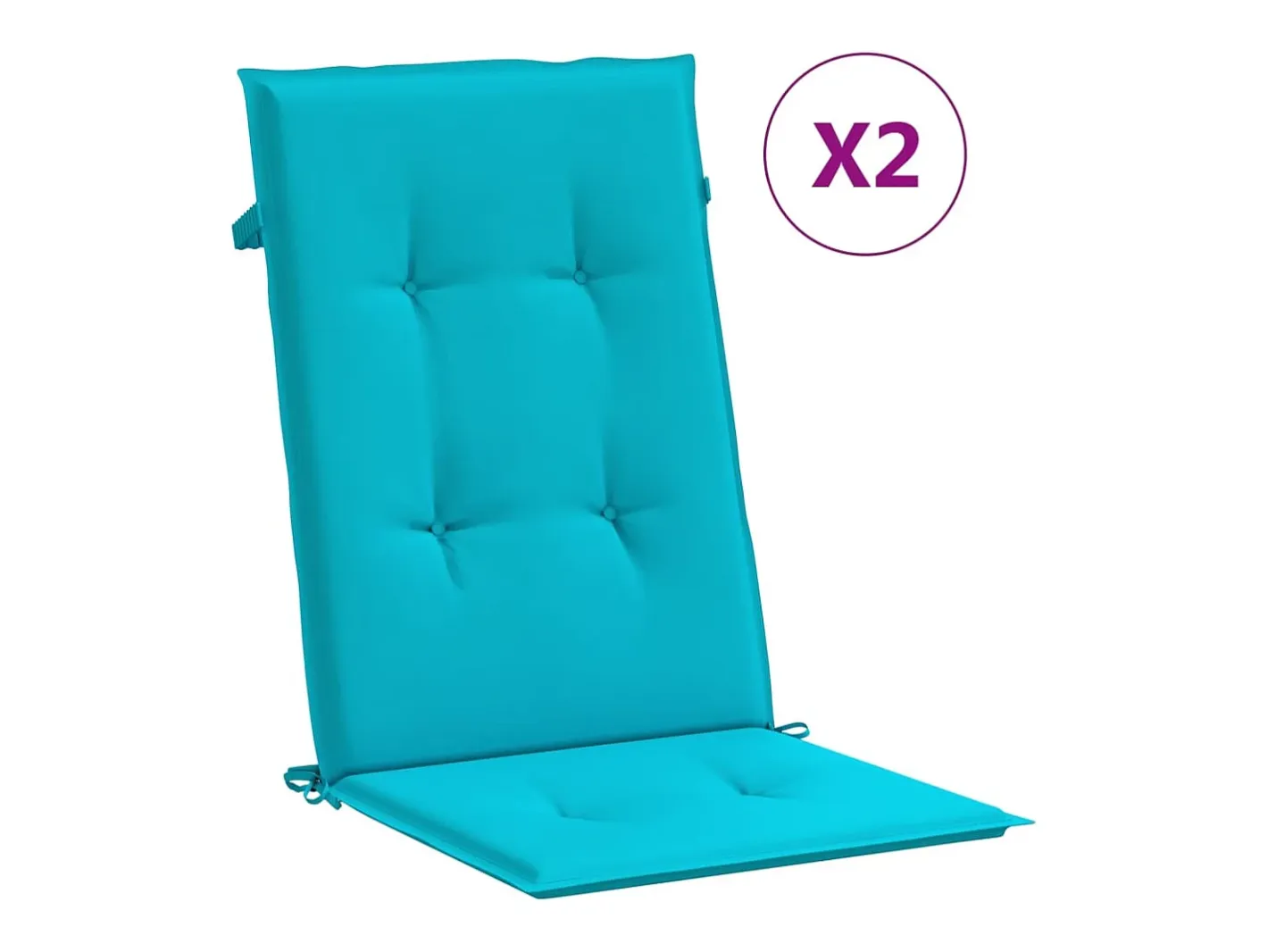 Clicnbuy Cojines para sillas con respaldo alto 2 unidades tela turquesa Azul turquesa Hot