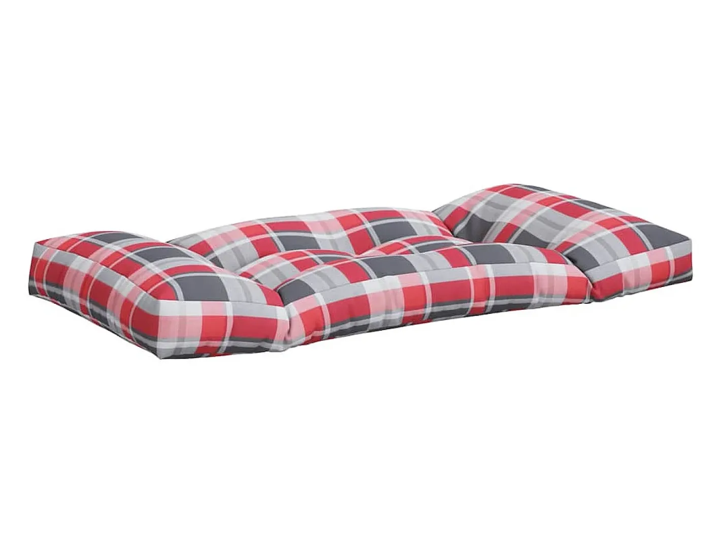 Clicnbuy Cojines para sofá de palets 2 unidades tela cuadros rojo Multicolor