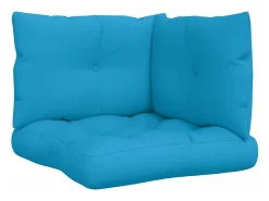 Clicnbuy Cojines para sofá de palets 3 unidades tela Azul