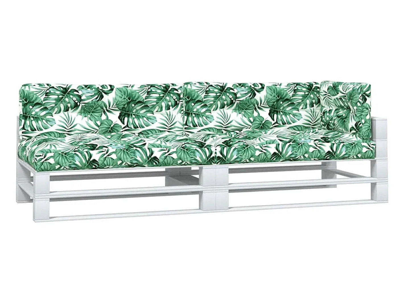 Clicnbuy Ropa De Casa-Cojines para sofá de palets 5 unidades tela estampado de hojas Multicolor