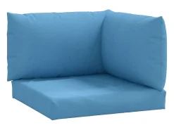 Hot Clicnbuy Cojines para sofá de palets 3 unidades tela melange Azul