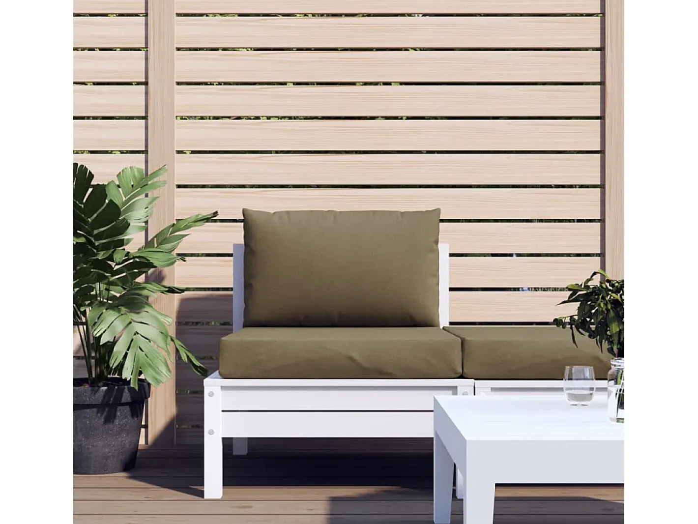 Clicnbuy Ropa De Casa-Cojines para sofá de palets 2 unidades tela gris taupe melange Topo
