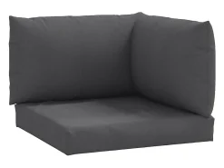 Cojines para sofá de palets 3 uds tela melange ES579329 Gris antracita