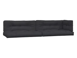 Clicnbuy Ropa De Casa-Cojines para sofá de palets 5 unidades tela Negro