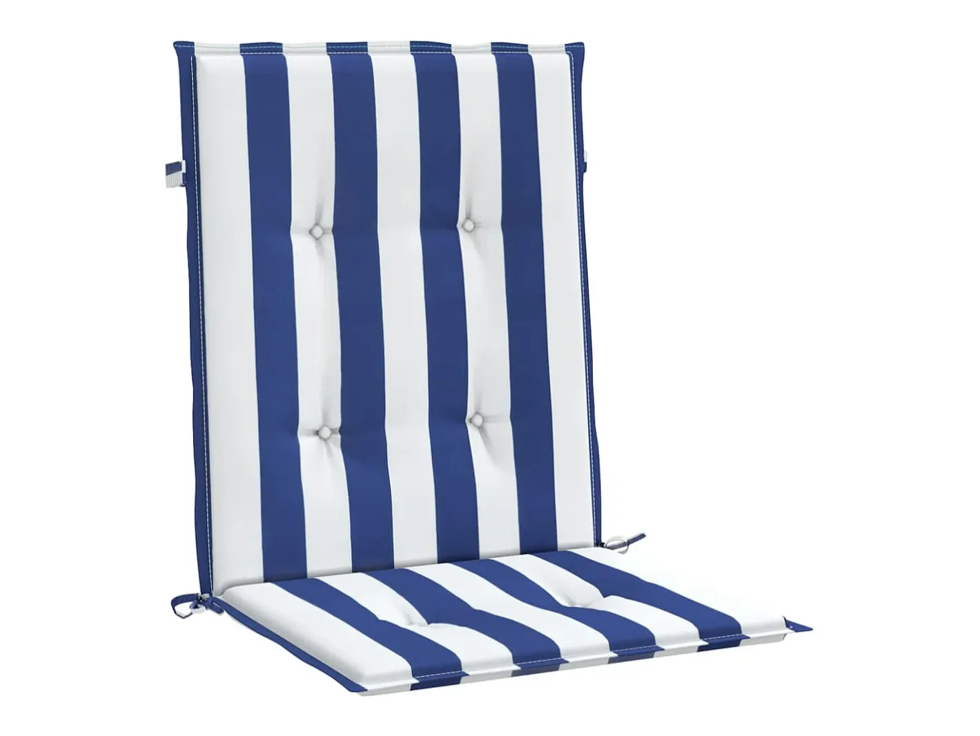 Clicnbuy Ropa De Casa-Cojines silla de respaldo bajo 4 unidades tela a rayas azul y blanco Multicolor