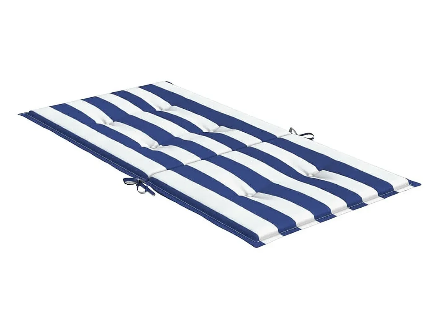 Clicnbuy Ropa De Casa-Cojines silla de respaldo bajo 4 unidades tela a rayas azul y blanco Multicolor