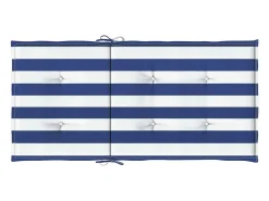 Clicnbuy Ropa De Casa-Cojines silla de respaldo bajo 4 unidades tela a rayas azul y blanco Multicolor
