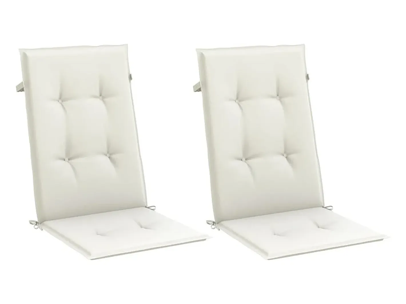 Clicnbuy Cojines silla respaldo alto 2 unidades tela melange 120x50x4cm Crema