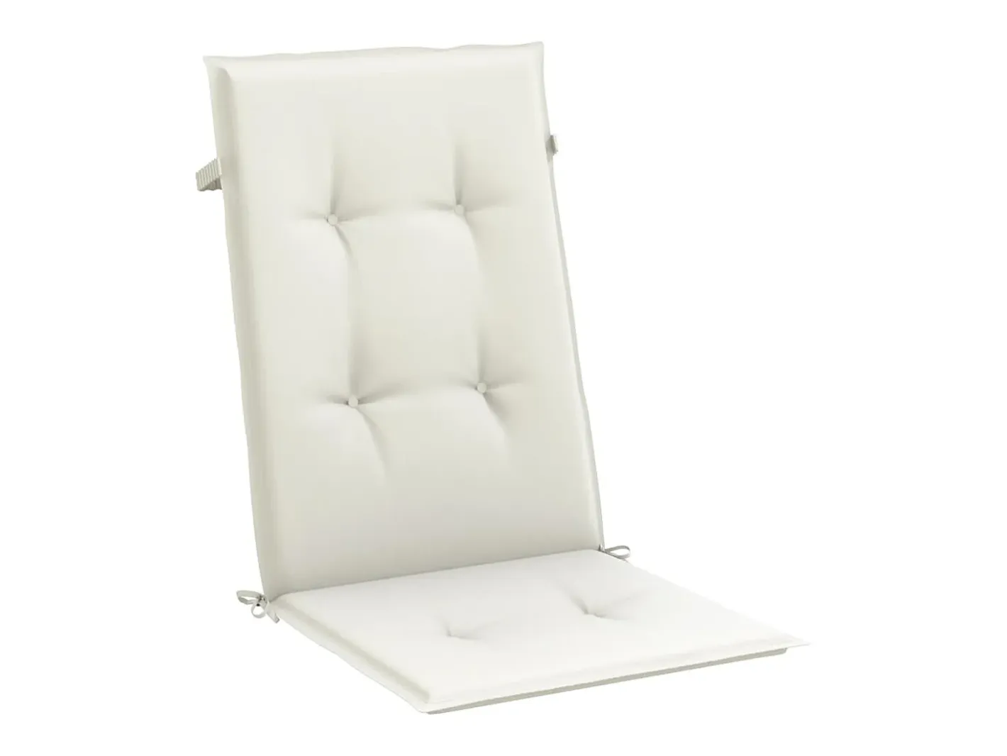Clicnbuy Cojines silla respaldo alto 2 unidades tela melange 120x50x4cm Crema