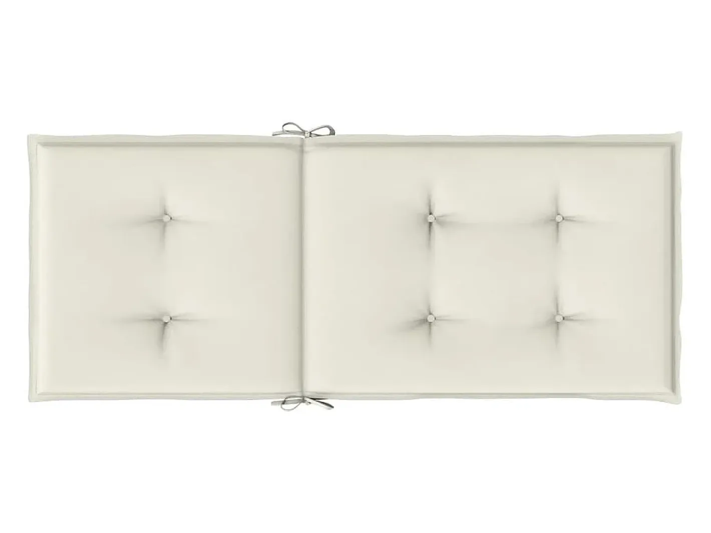 Clicnbuy Cojines silla respaldo alto 2 unidades tela melange 120x50x4cm Crema