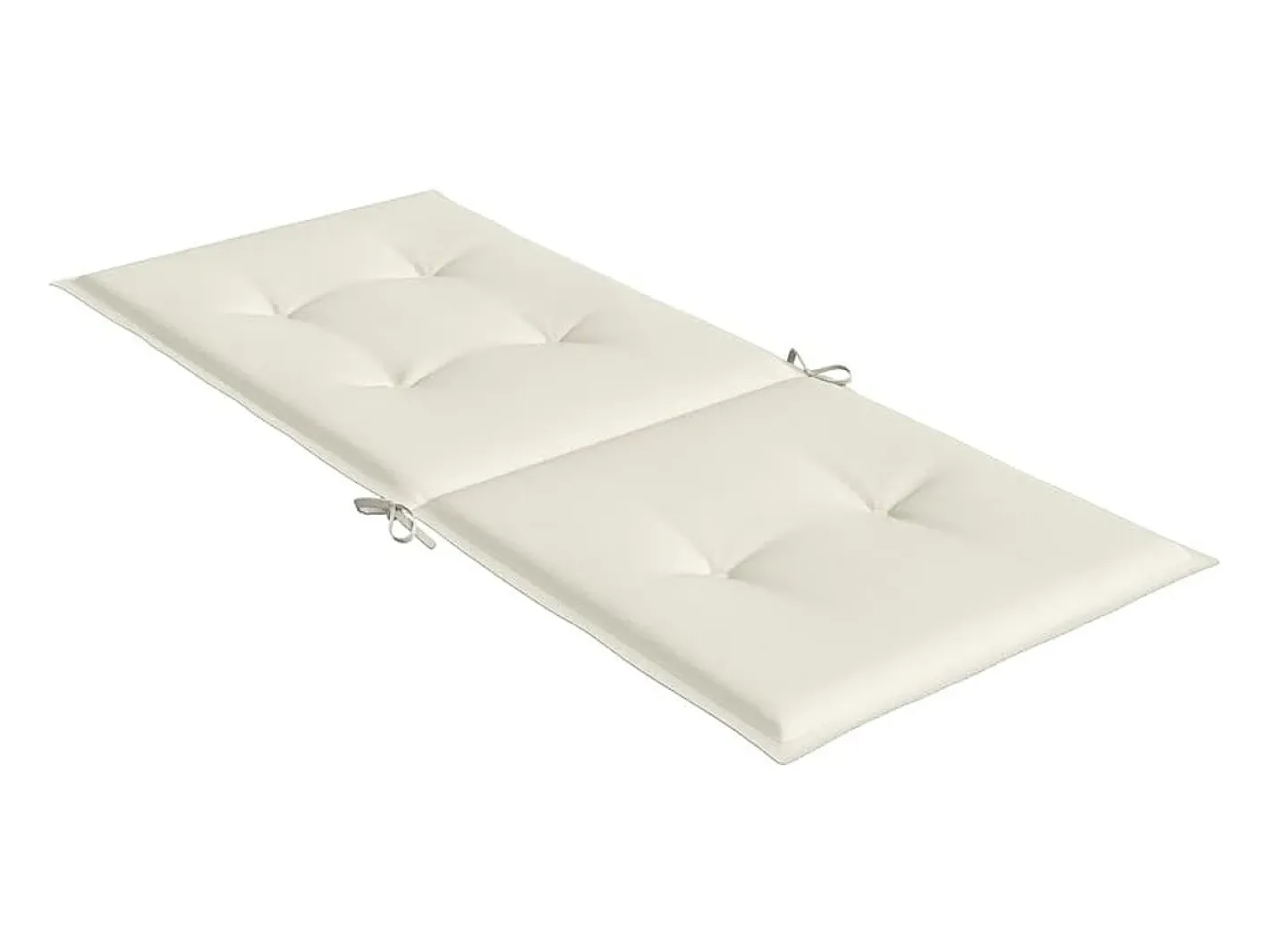 Clicnbuy Cojines silla respaldo alto 2 unidades tela melange 120x50x4cm Crema