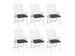 Clicnbuy Ropa De Casa-Cojines sillas de jardín 6 unidades tela Oxford antracita 50x50x7 cm Gris antracita