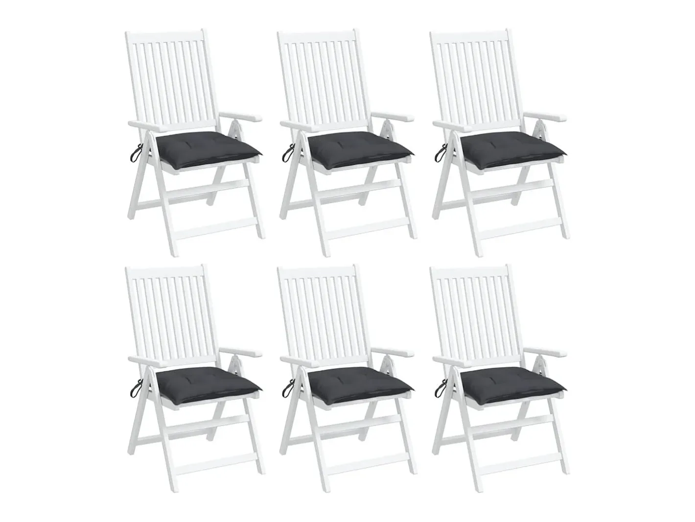 Clicnbuy Ropa De Casa-Cojines sillas de jardín 6 unidades tela Oxford antracita 50x50x7 cm Gris antracita