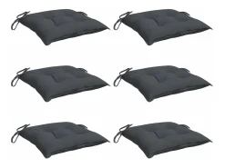 Clicnbuy Ropa De Casa-Cojines sillas de jardín 6 unidades tela Oxford antracita 50x50x7 cm Gris antracita