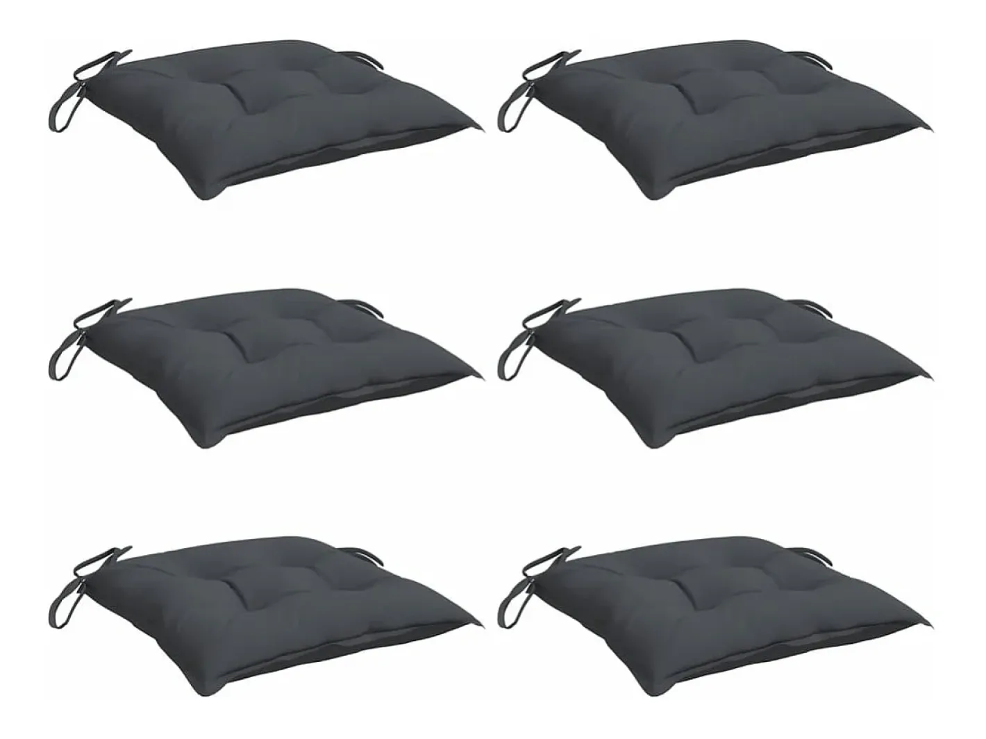 Clicnbuy Ropa De Casa-Cojines sillas de jardín 6 unidades tela Oxford antracita 50x50x7 cm Gris antracita