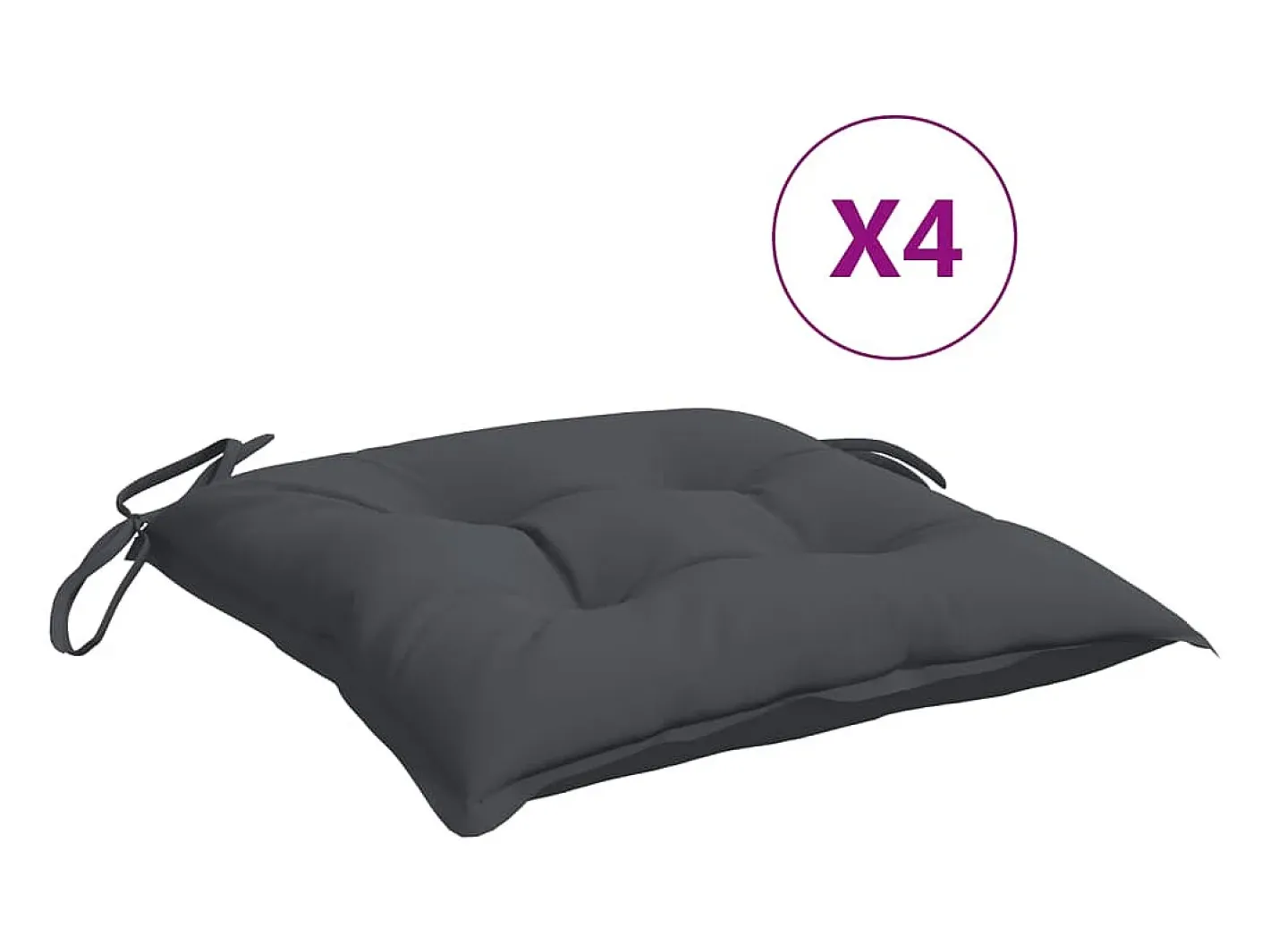 Clicnbuy Cojines sillas de jardín 4 unidades tela Oxford antracita 40x40x7 cm Gris antracita Discount