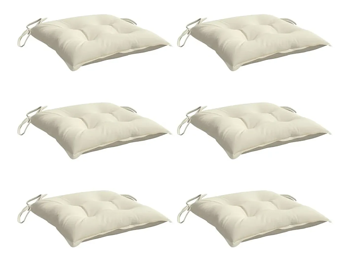 Clicnbuy Ropa De Casa-Cojines sillas de jardín 6 unidades tela Oxford 50x50x7 cm Crema