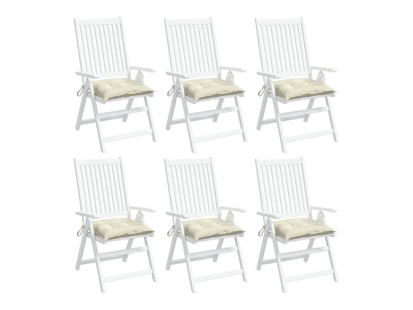 Clicnbuy Ropa De Casa-Cojines sillas de jardín 6 unidades tela Oxford 50x50x7 cm Crema