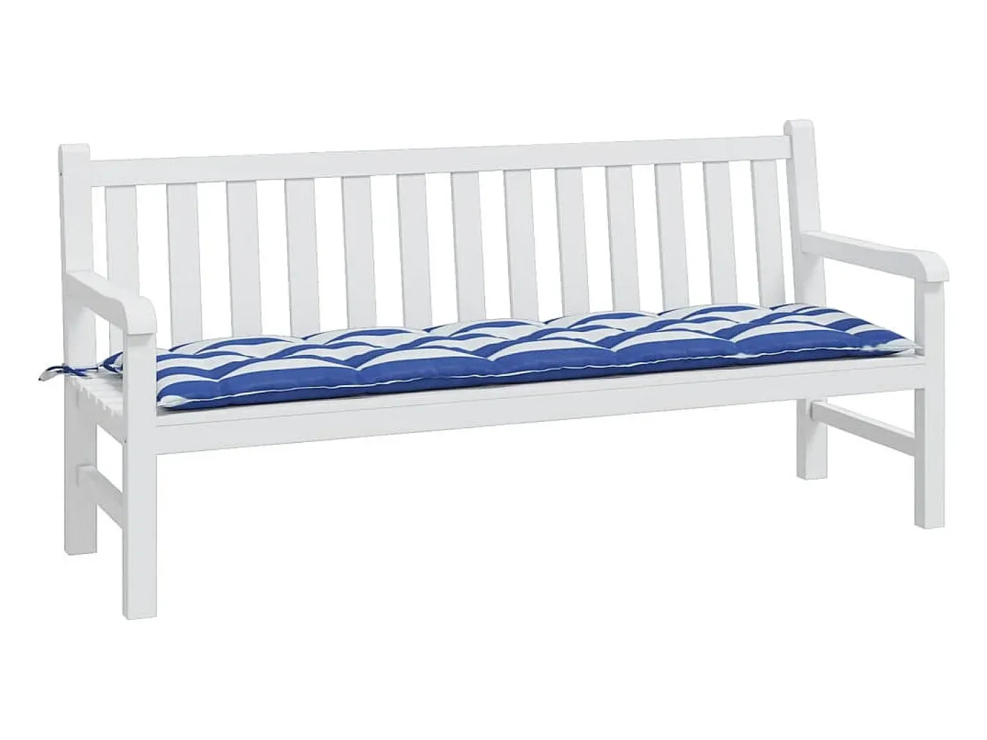 Ropa De Casa-Cojín banco jardín tela Oxford a rayas azul y blanco 180x50x7cm ES270883 Multicolor