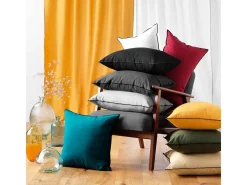 Douceur d'intérieur Cojín con overlock de algodón reciclado Gris antracita New