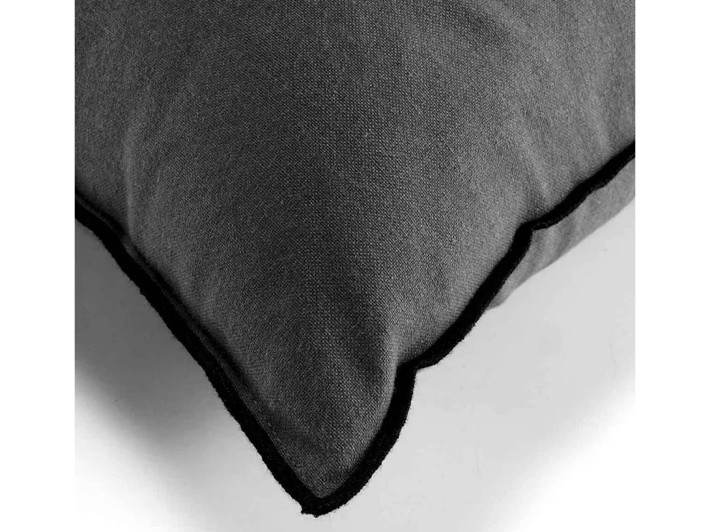 Douceur d'intérieur Cojín con overlock de algodón reciclado Gris antracita New