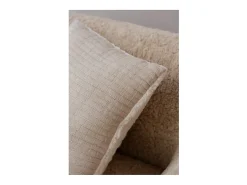 J-Line Ropa De Casa-Cojín cuadrado con líneas, algodón gris 45x45x12 cm Marru00f3n
