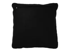 J-Line Ropa De Casa-Cojín cuadrado de cuero 45 x 45 x 7 cm Negro