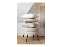 J-Line Cojín cuadrado de tela 45 x 45 x 43 cm Beige