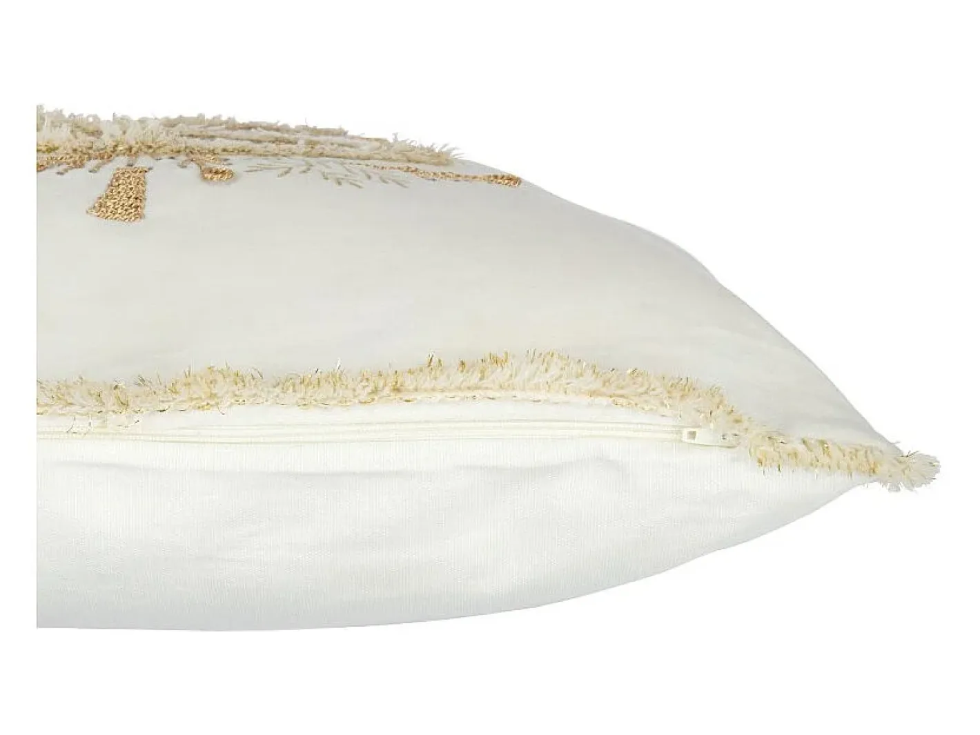 J-Line Cojín cuadrado de tela blanca 45 x 45 x 3,75 cm Blanco Sale