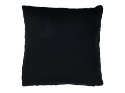 J-Line Ropa De Casa-Cojín cuadrado de tela negra 45 x 45 x 10 cm Negro