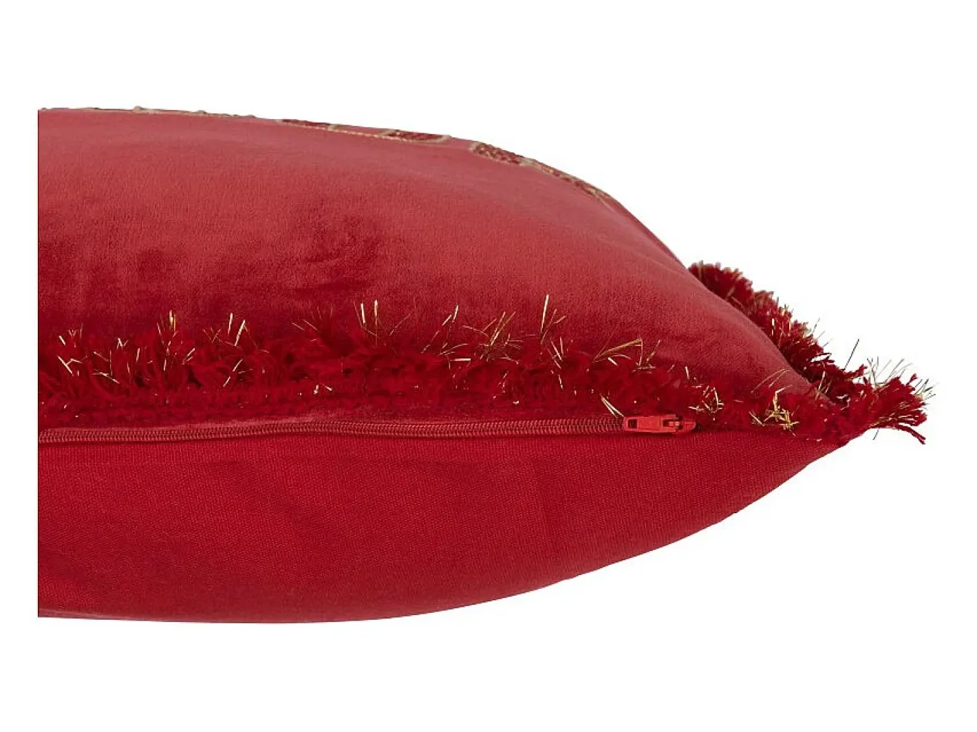 Clearance J-Line Cojín cuadrado de tela roja 45 x 45 x 3,75 cm Rojo