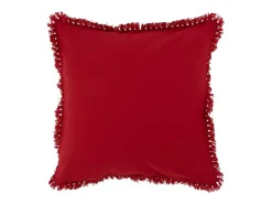 Clearance J-Line Cojín cuadrado de tela roja 45 x 45 x 3,75 cm Rojo