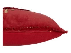 J-Line Cojín cuadrado de tela roja 45 x 45 x 3,75 cm Rojo Clearance