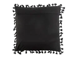 J-Line Ropa De Casa-Cojín cuadrado estilo marroquí de algodón 45 x 45 cm Negro