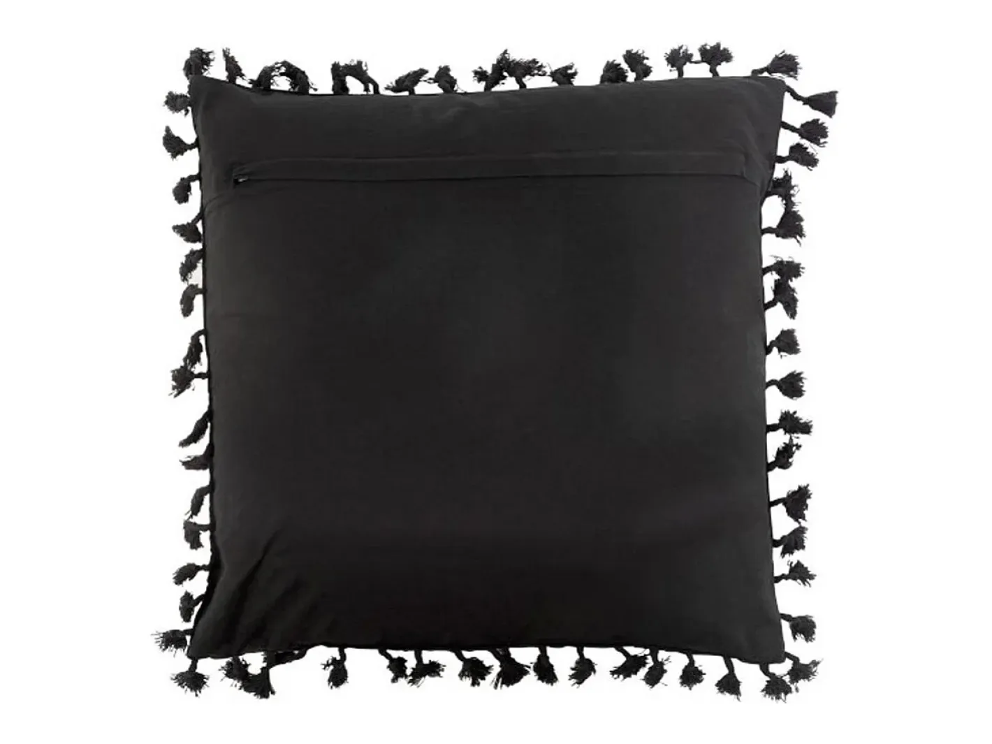 J-Line Ropa De Casa-Cojín cuadrado estilo marroquí de algodón 45 x 45 cm Negro