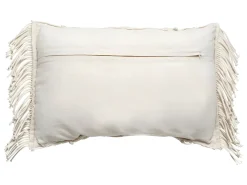 Atmosphera Ropa De Casa-Cojín de macramé con flecos Marfil