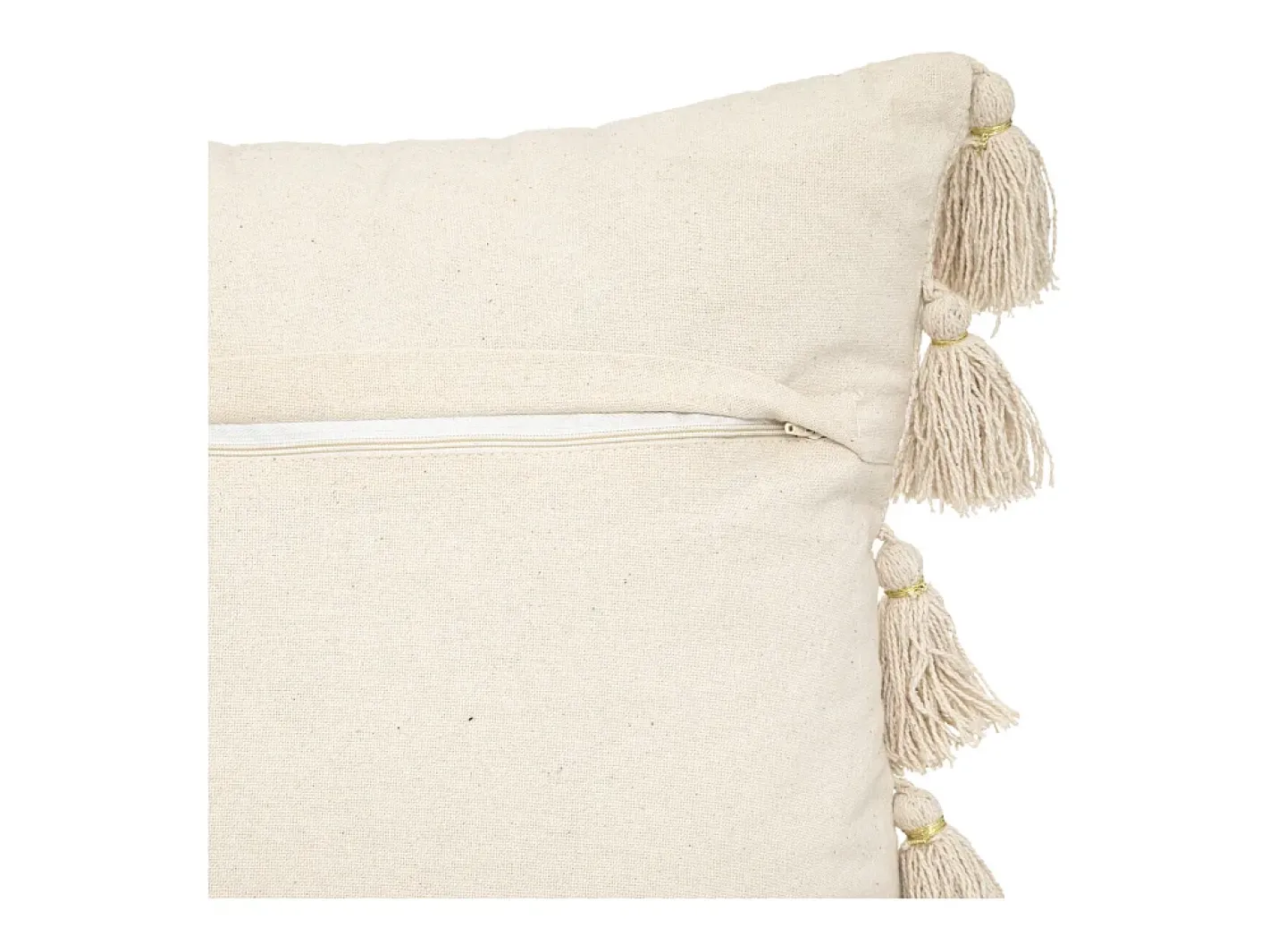 Atmosphera Cojín de poliéster beige 50x50x18cm Marfil