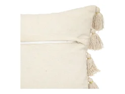 Atmosphera Cojín de poliéster beige 50x50x18cm Marfil
