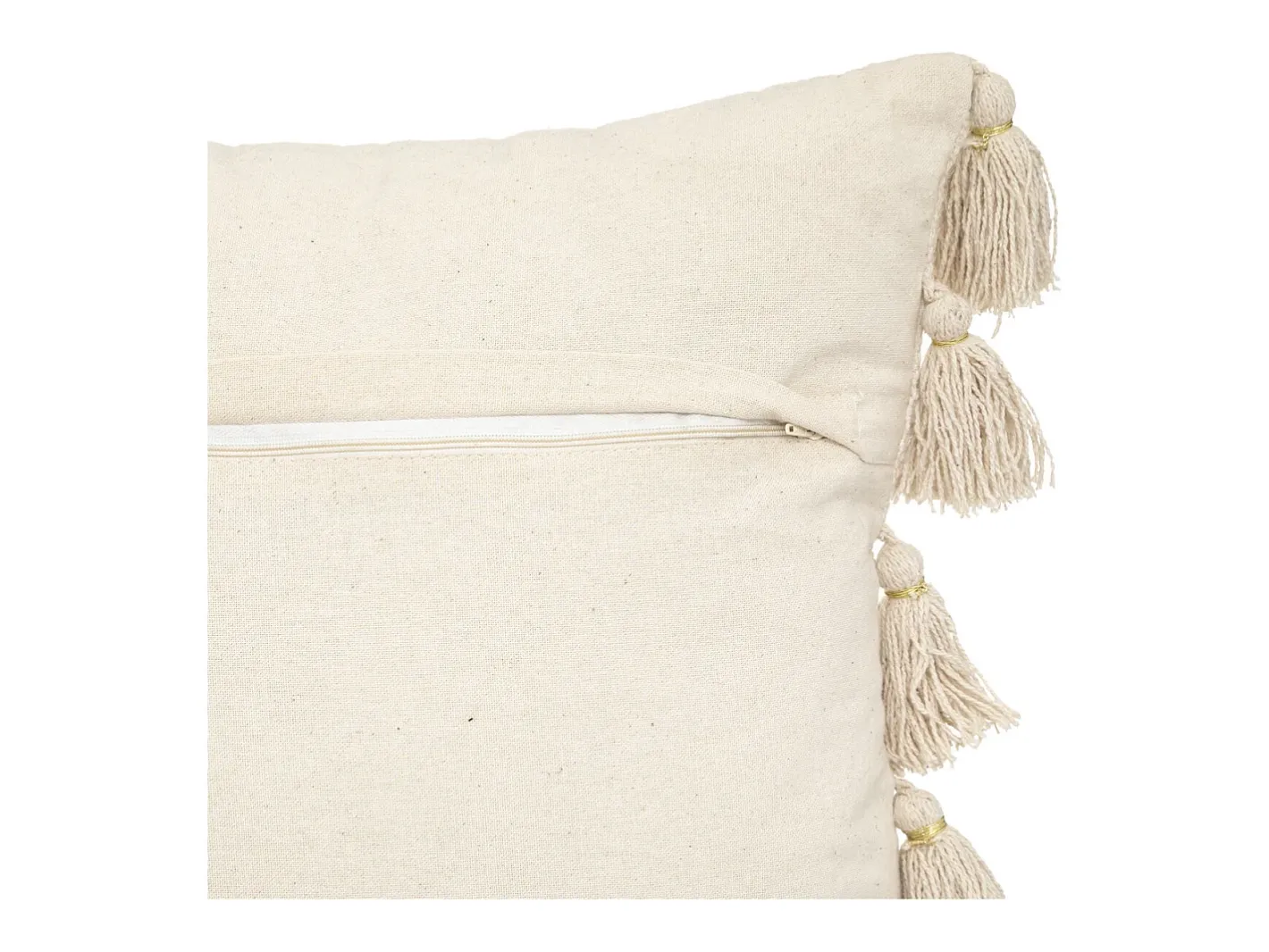 Atmosphera Cojín de poliéster beige 50x50x18cm Marfil