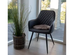 ebuy24 Cojín de silla Laila, imitación piel de cordero Ø35 cm color seta. Marru00f3n Online