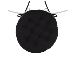 Cojín de silla redondo y bicolor 38 x 38 cm Negro / Beige Outlet