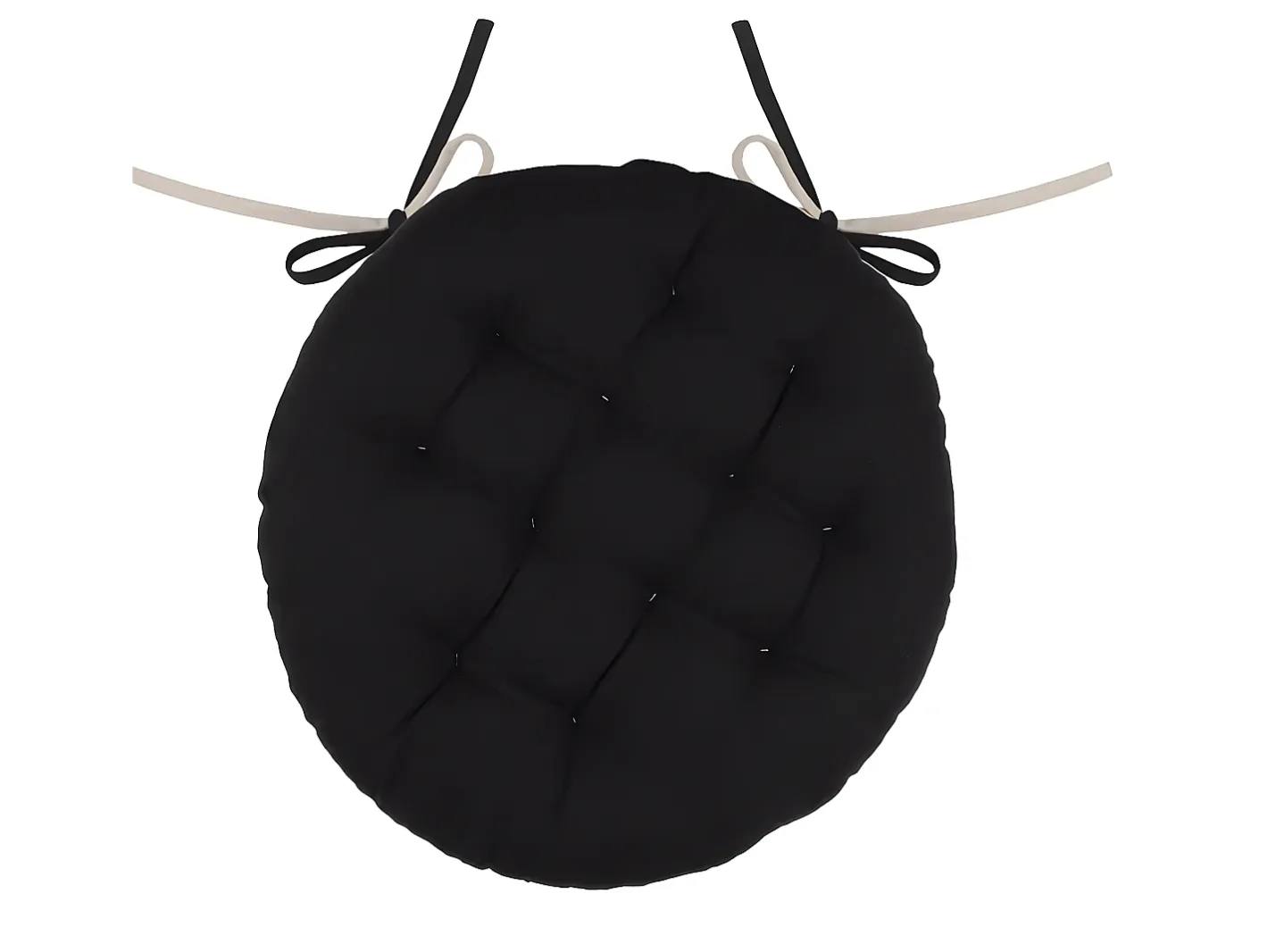 Cojín de silla redondo y bicolor 38 x 38 cm Negro / Beige Outlet