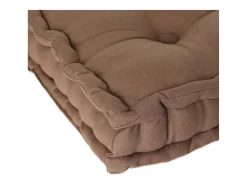Atmosphera Cojín de Suelo de Algodón Taupe 40 x 40 cm con Botones y Asa Topo Sale