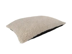 House Nordic Ropa De Casa-Cojín de tono rectangular en poliéster rizado de color marrón gris 45 x 60 cm Beige